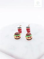 Load image into Gallery viewer, Burger &amp; Coke Earrings (Mix &amp; Match)
