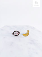 Load image into Gallery viewer, Monkey x Banana Earring Set
