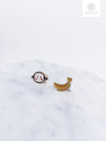 Load image into Gallery viewer, Monkey x Banana Earring Set
