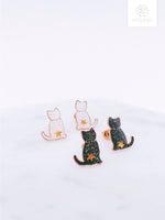 Load image into Gallery viewer, Space Cat Earring Studs (2 Colors)
