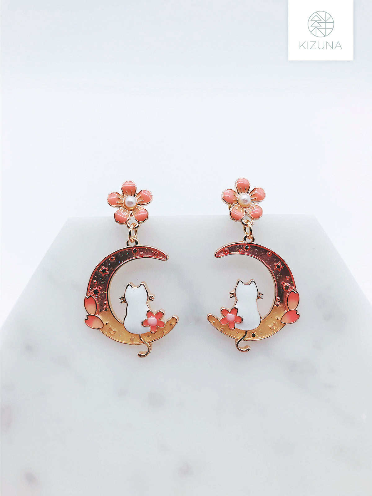 Sakura Cat Earrings