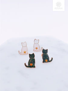 Space Cat Earring Studs (2 Colors)