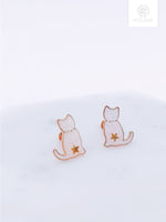 Load image into Gallery viewer, Space Cat Earring Studs (2 Colors)
