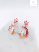 Load image into Gallery viewer, Sakura Cat Earrings
