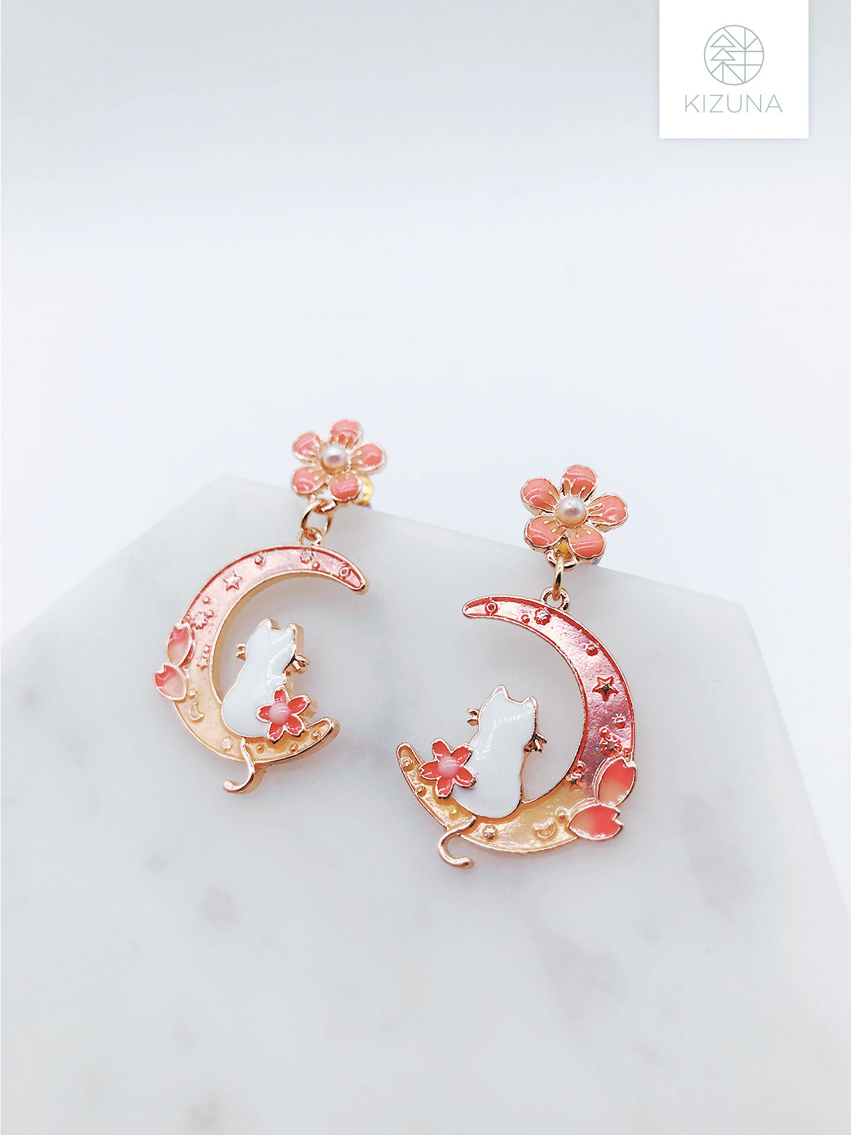 Sakura Cat Earrings