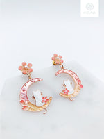 Load image into Gallery viewer, Sakura Cat Earrings
