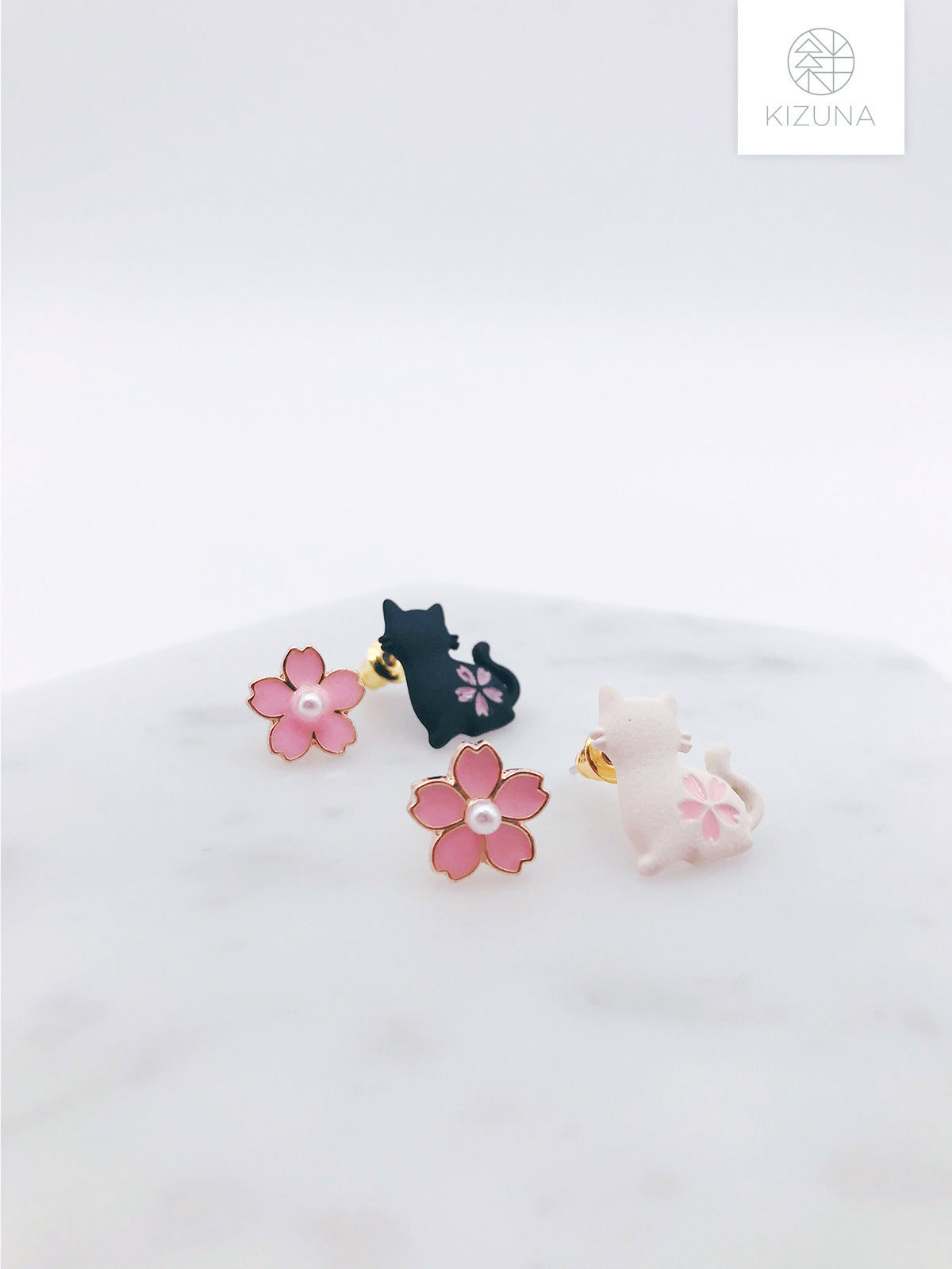 Sakura & Cat Earrings (2 colors)