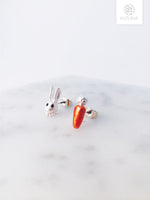 Load image into Gallery viewer, Rabbit Prince &amp; Carrot Earring
