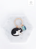 Load image into Gallery viewer, Cat Charm Keychain (Sleepy Cat)
