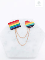 Load image into Gallery viewer, LGBT Pride Rainbow Collar Pin
