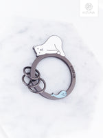 Load image into Gallery viewer, Lazy Polar Bear Keychain
