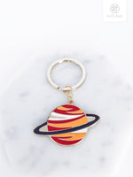 Load image into Gallery viewer, Saturn Charm Keychain
