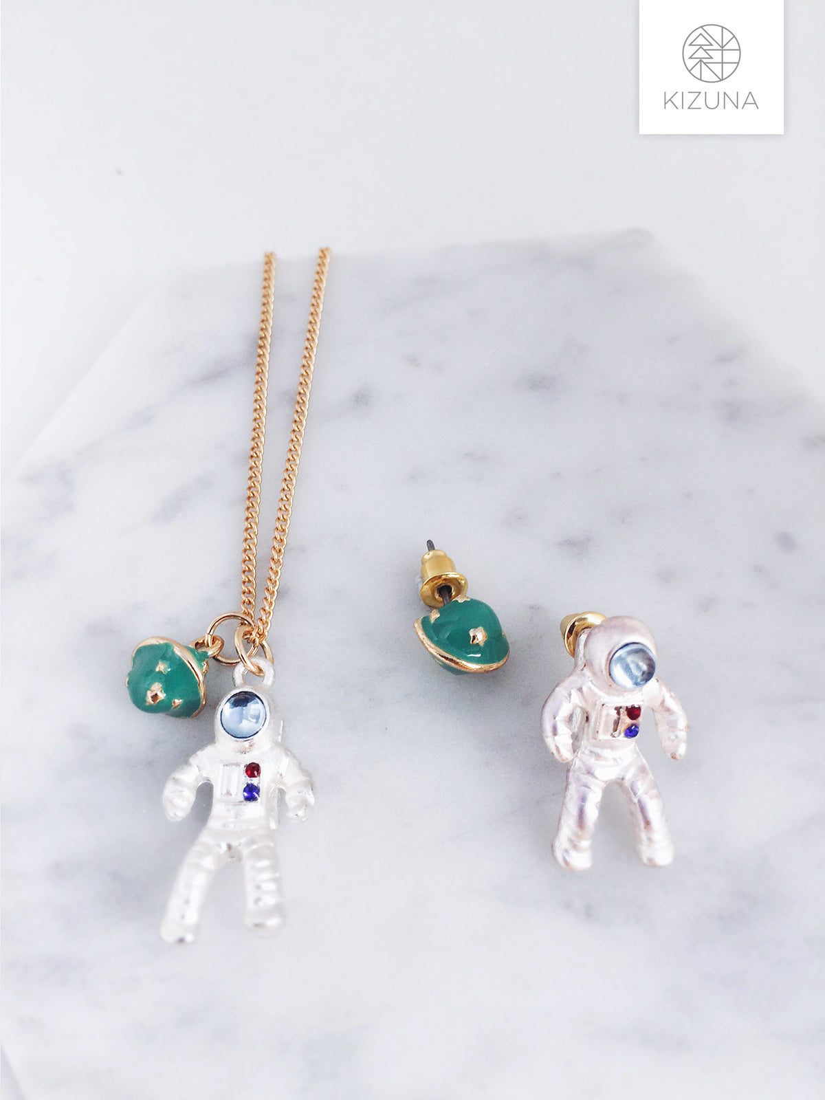 Astronaut 3D Necklace & Earring