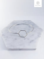 Load image into Gallery viewer, Minimalist Hexagon Bangle (2 Colors)
