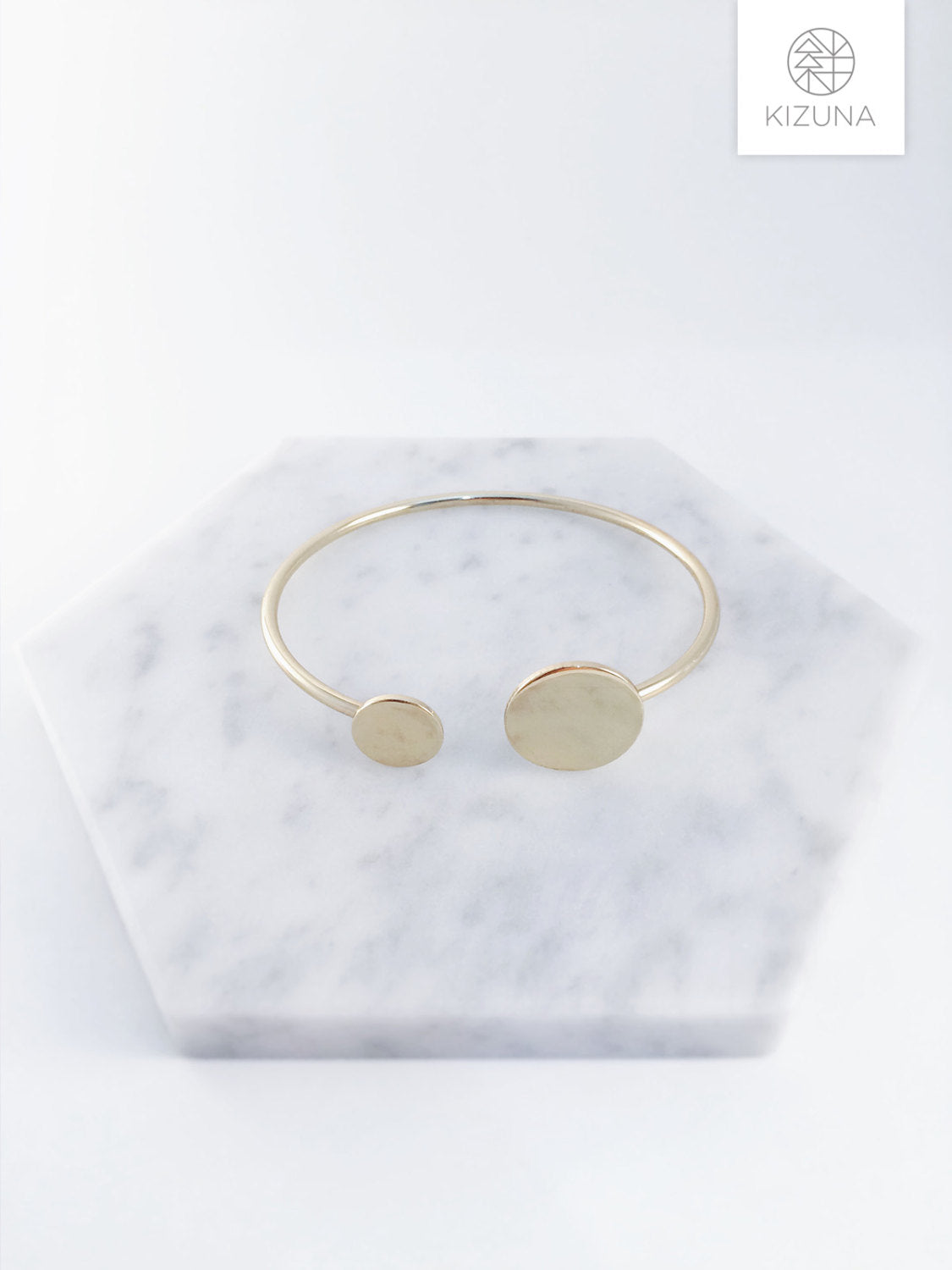 Double Circle Cuff Bangle - Minimalist Design