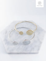 Load image into Gallery viewer, Double Circle Cuff Bangle - Minimalist Design
