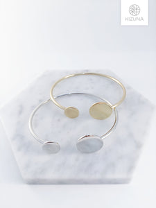 Double Circle Cuff Bangle - Minimalist Design