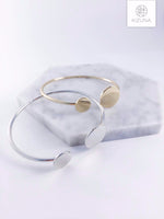 Load image into Gallery viewer, Double Circle Cuff Bangle - Minimalist Design
