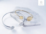 Load image into Gallery viewer, Double Circle Cuff Bangle - Minimalist Design
