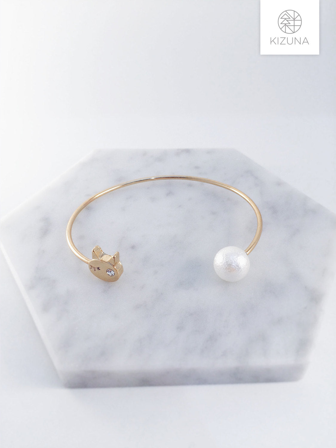 Cat Bangle With Pearl (3 Colors)