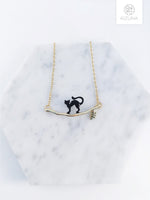 Load image into Gallery viewer, Mysterious Black &amp; White Cat Necklace
