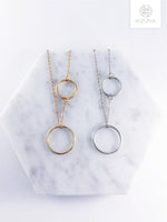 Load image into Gallery viewer, Minimalist Double Circle Necklace
