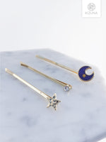 Load image into Gallery viewer, Moon &amp; Star Hairpin Set (3 Colors)
