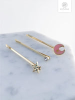 Load image into Gallery viewer, Moon &amp; Star Hairpin Set (3 Colors)
