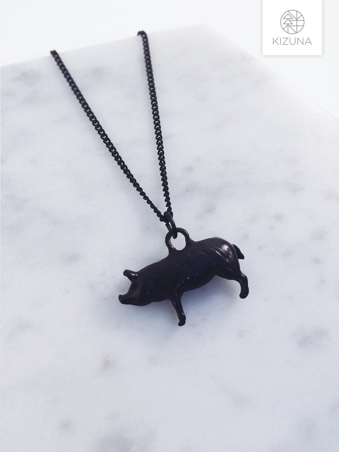 3D Lazy Pig Piggy Necklace