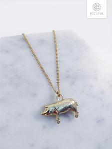 3D Lazy Pig Piggy Necklace