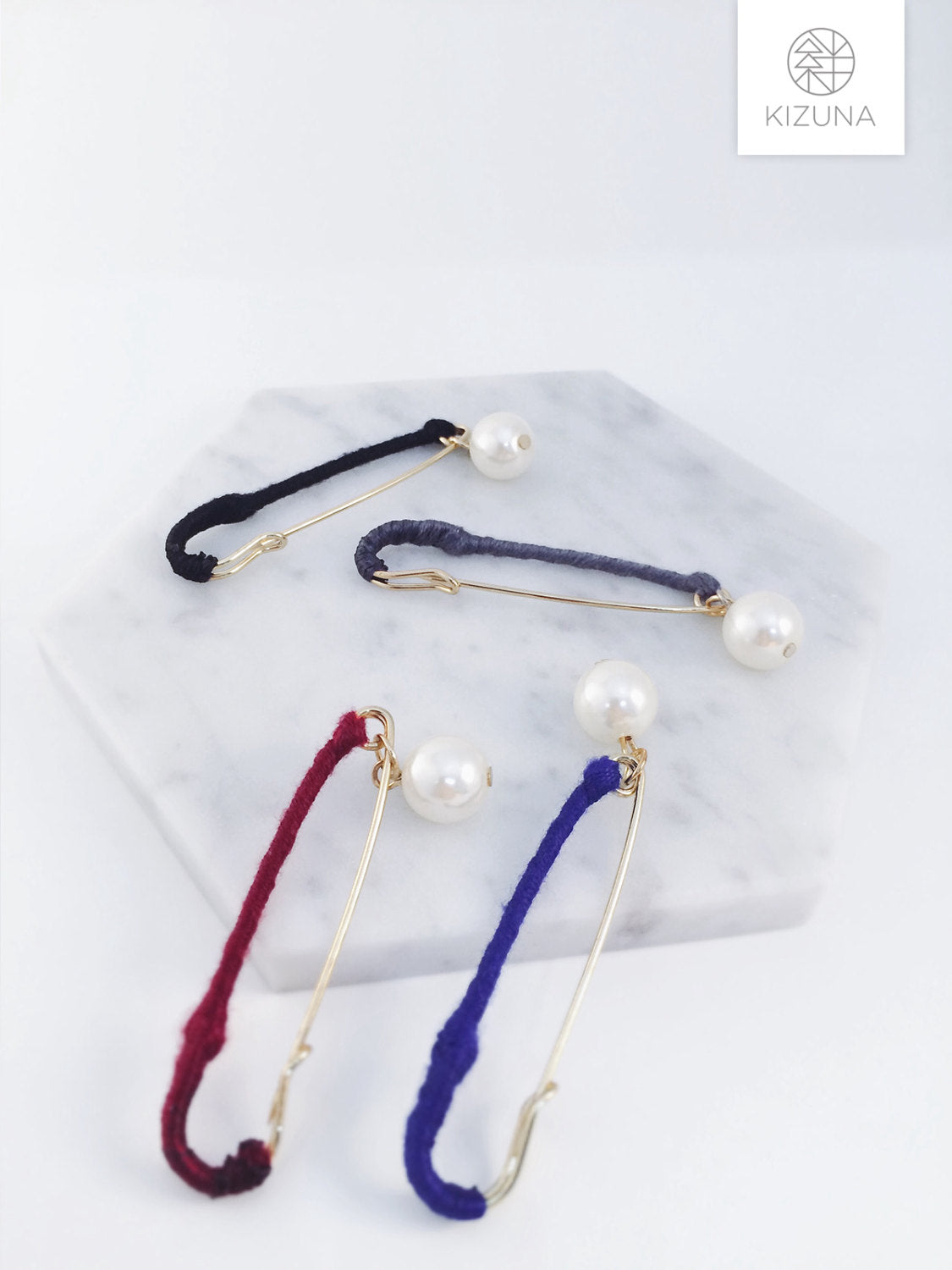 Colorful threaded Scarf Safety Pin (4 colors)