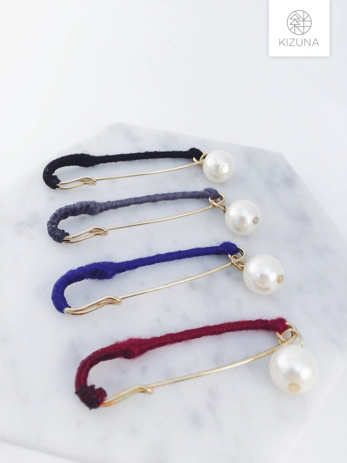 Colorful threaded Scarf Safety Pin (4 colors)