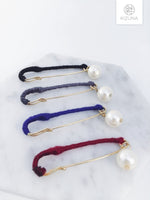 Load image into Gallery viewer, Colorful threaded Scarf Safety Pin (4 colors)
