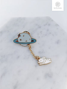 Space Enamel Pin (Astronaut & Rabbit)