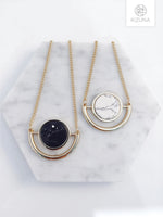 Load image into Gallery viewer, Black &amp; White Round Howlite Marble Short Necklace
