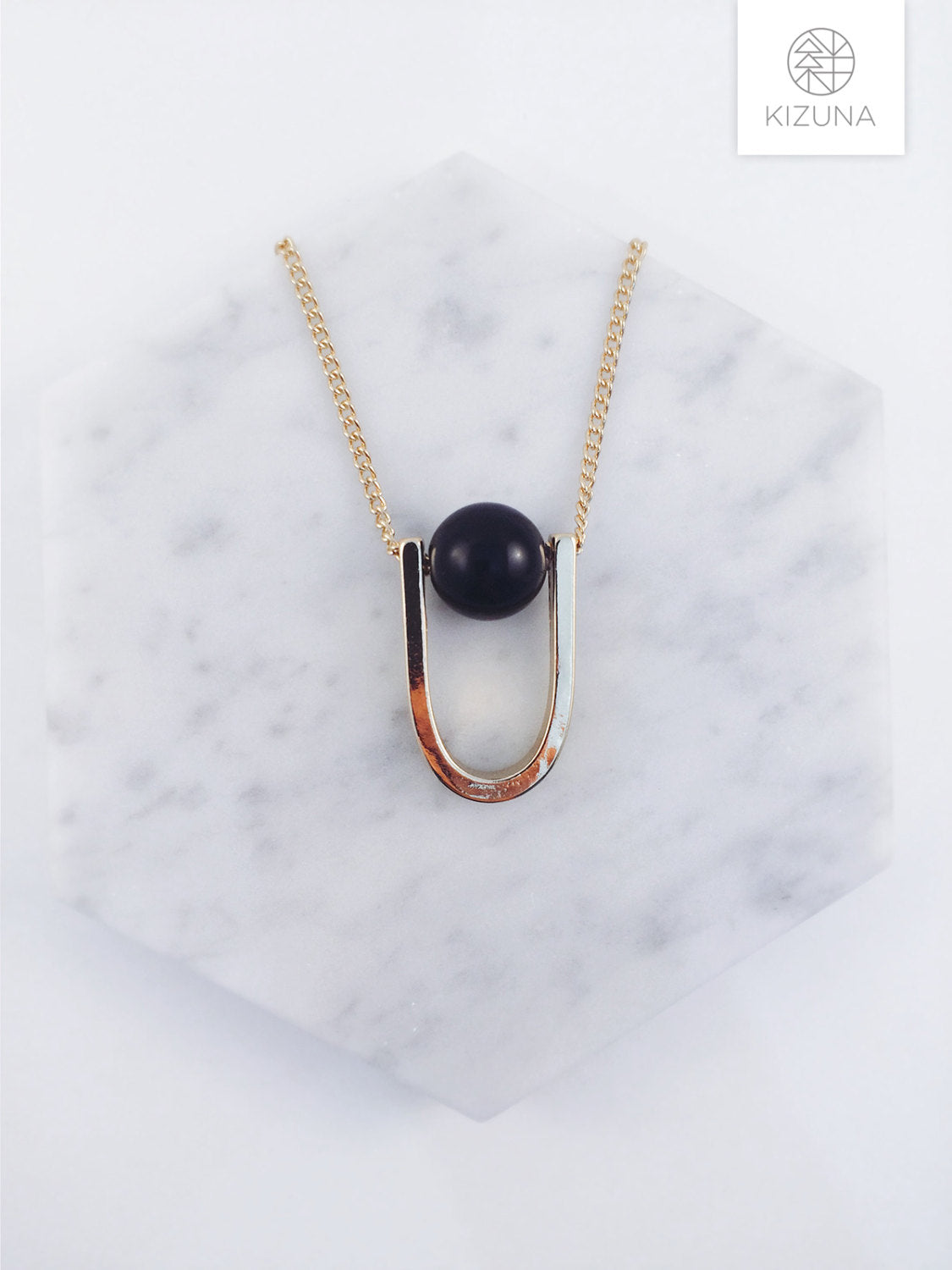 Black Crystal Ball Short Necklace