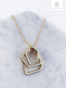 Minimalist Multi Layered Irregular Shaped Long Necklace