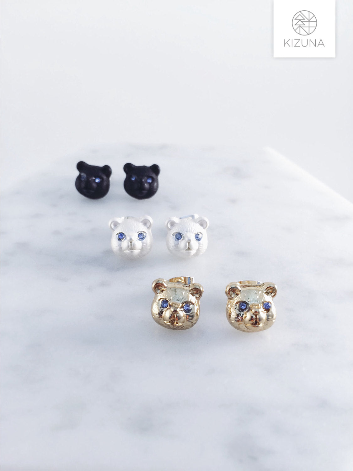 Fluffy Bear Stud Earrings (3 colors)