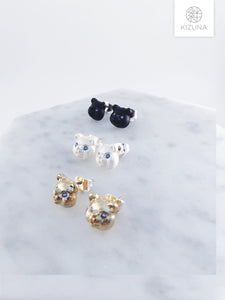 Fluffy Bear Stud Earrings (3 colors)