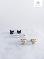 Load image into Gallery viewer, Cat w Dazzling Eyes Earrings (3 Colors)
