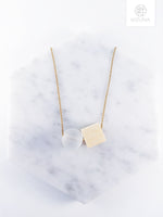 Load image into Gallery viewer, Minimalist Trendy Necklace- Wooden Cube &amp; Globe
