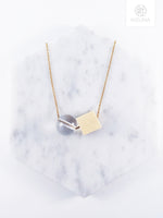 Load image into Gallery viewer, Minimalist Trendy Necklace- Wooden Cube &amp; Globe
