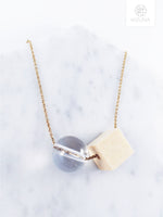 Load image into Gallery viewer, Minimalist Trendy Necklace- Wooden Cube &amp; Globe
