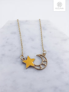 Galaxy Moon & Star Necklace (3 Colors)