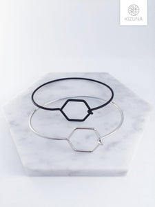 Minimalist Hexagon Bangle (2 Colors)