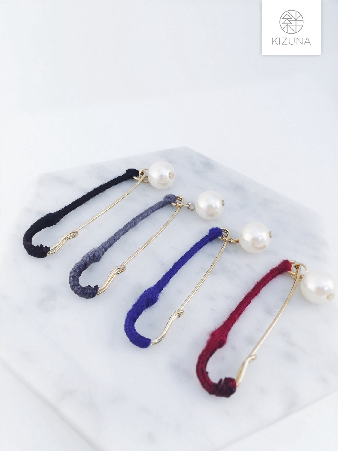 Colorful threaded Scarf Safety Pin (4 colors)