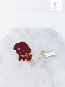 Dangling dog pins (French Bulldog & Poodle)