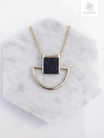 Load image into Gallery viewer, Black and White Howlite Marble Long Necklace
