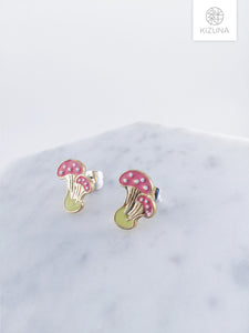 Mushroom Necklace & Earring Studs