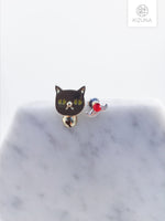 Load image into Gallery viewer, Hipster Cat w Mustache Earring (2 Styles)
